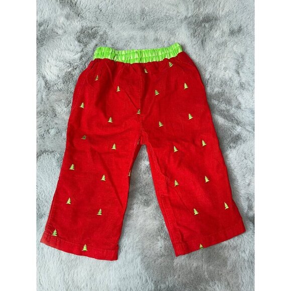 Mudpie 2T-3T Cotton Corduroy Christmas Holiday Tree Pants - Picture 2 of 7